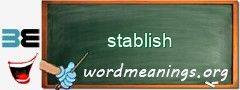 WordMeaning blackboard for stablish